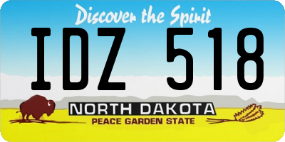 ND license plate IDZ518