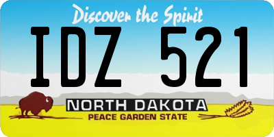 ND license plate IDZ521