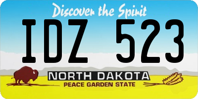 ND license plate IDZ523