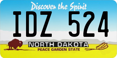 ND license plate IDZ524