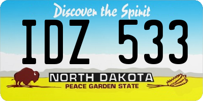 ND license plate IDZ533