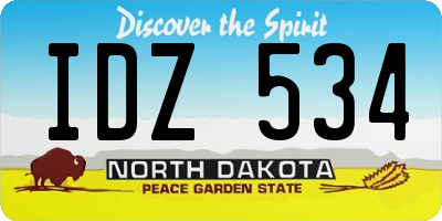 ND license plate IDZ534