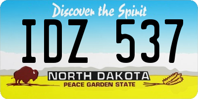 ND license plate IDZ537