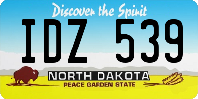 ND license plate IDZ539
