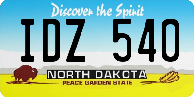 ND license plate IDZ540