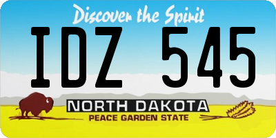 ND license plate IDZ545