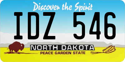 ND license plate IDZ546