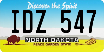 ND license plate IDZ547
