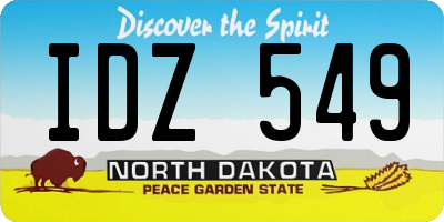 ND license plate IDZ549