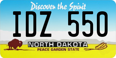 ND license plate IDZ550