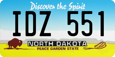 ND license plate IDZ551