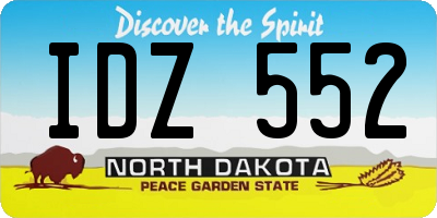 ND license plate IDZ552