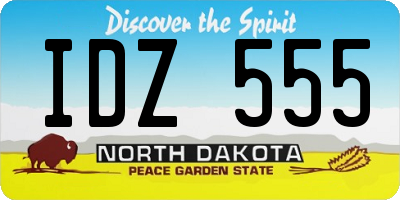 ND license plate IDZ555