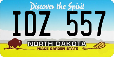 ND license plate IDZ557