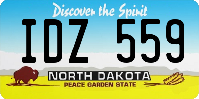 ND license plate IDZ559