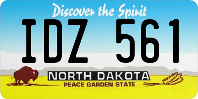ND license plate IDZ561