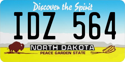 ND license plate IDZ564