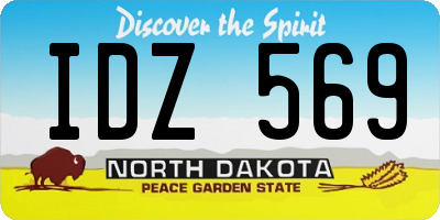 ND license plate IDZ569