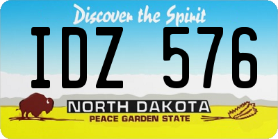 ND license plate IDZ576