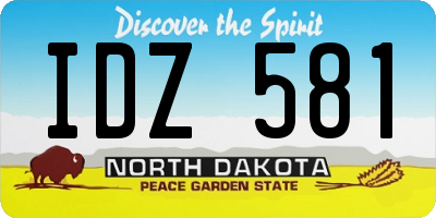 ND license plate IDZ581