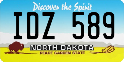 ND license plate IDZ589