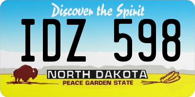 ND license plate IDZ598