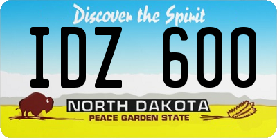 ND license plate IDZ600