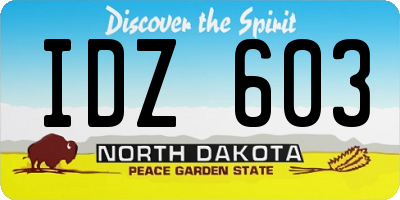ND license plate IDZ603