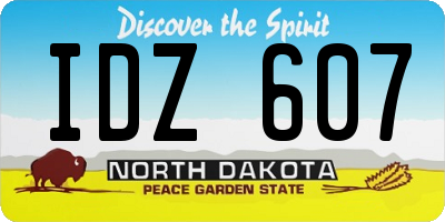 ND license plate IDZ607