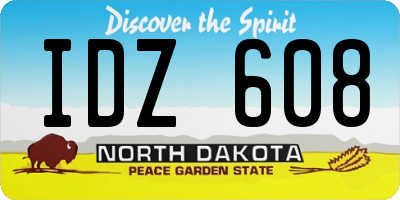 ND license plate IDZ608