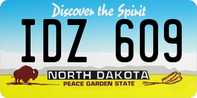 ND license plate IDZ609