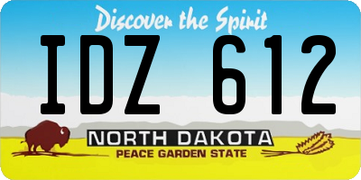 ND license plate IDZ612
