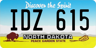 ND license plate IDZ615