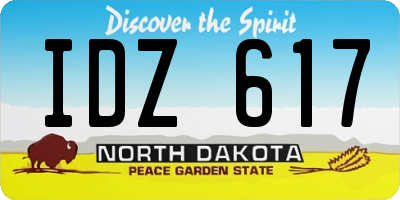 ND license plate IDZ617
