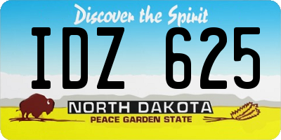 ND license plate IDZ625