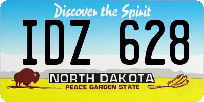 ND license plate IDZ628