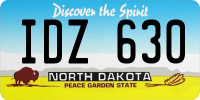 ND license plate IDZ630