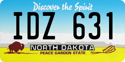 ND license plate IDZ631