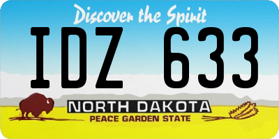 ND license plate IDZ633
