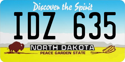 ND license plate IDZ635