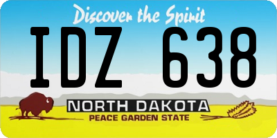 ND license plate IDZ638