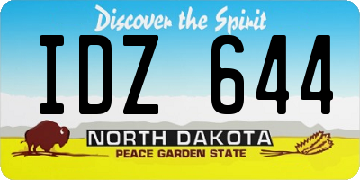 ND license plate IDZ644