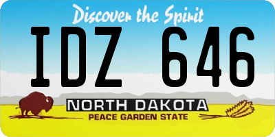 ND license plate IDZ646