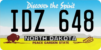 ND license plate IDZ648