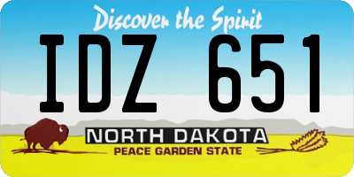 ND license plate IDZ651