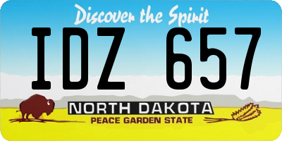 ND license plate IDZ657