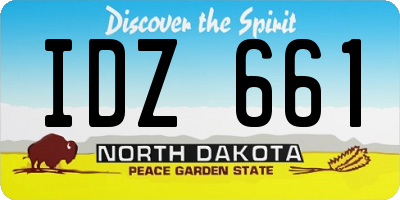 ND license plate IDZ661