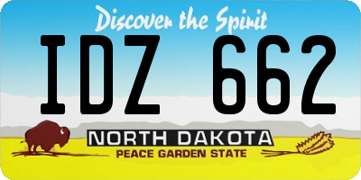 ND license plate IDZ662