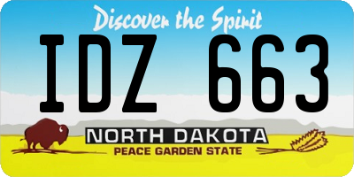 ND license plate IDZ663