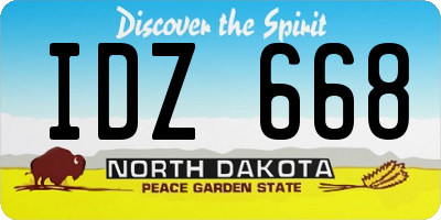 ND license plate IDZ668